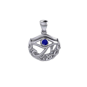 Eye of Horus with Celtic Knot Crescent Moon Silver Pendant TPD4275 - Jewelry